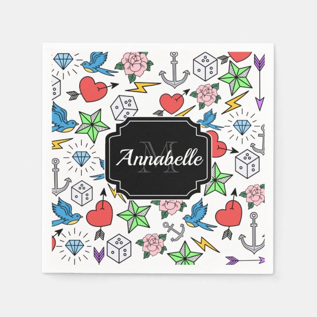 Old school Tattoo Pappersservett (Framsidan)