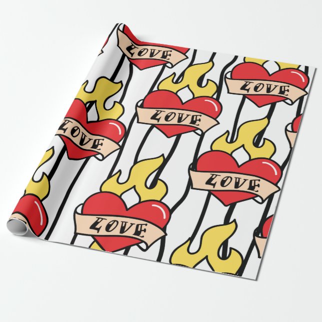 Old school Tattoo Presentpapper (Utrullad)