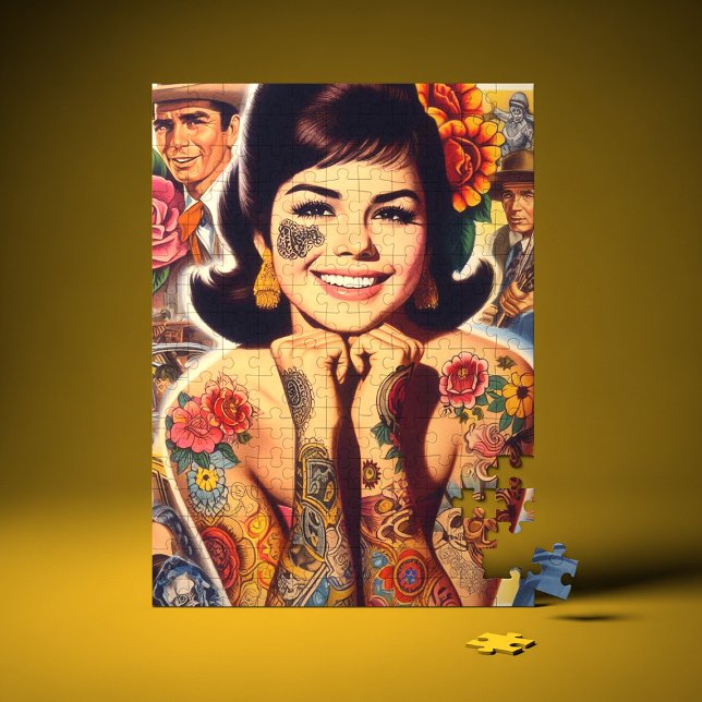 Old School Tattooed Girl Pussel (Skapare uppladdad)