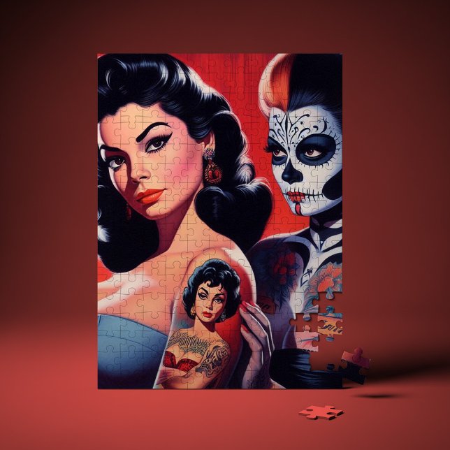 Old School Tattooed Pin-ups Pussel (Skapare uppladdad)