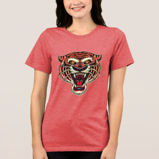 Old school Tiger Head Tattoo Stil T-shirt