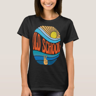 Old school Vintage Sunset Old school Groovy Tie D T Shirt