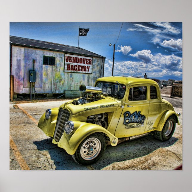 Old school Willys Tävling Coupe Poster (Framsidan)