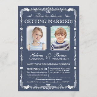 Old schoolfoto som gifta sig inbjudan