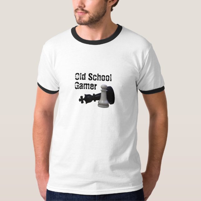 Old schoolGamer, schack T-shirt (Framsida)