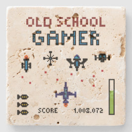 Old schoolGamer Spacheship Underlägg Sten