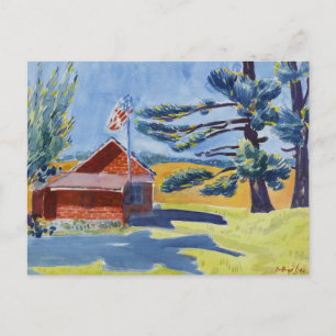 Old Schoolhouse, Ryders   George Luks Vykort