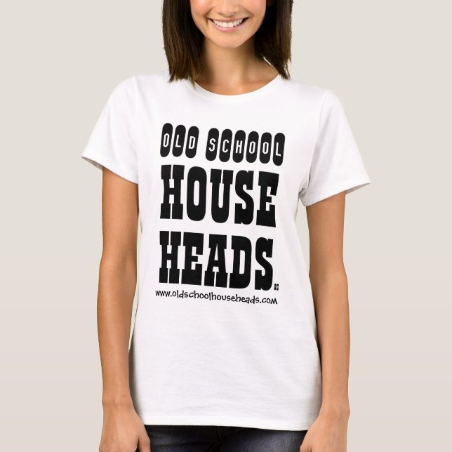 Old schoolhuset Heads grundläggande dam T Tee Shirt (Framsida)