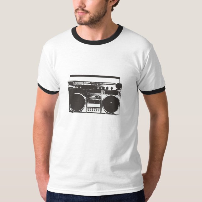Old schoolkassettspelare tee shirt (Framsida)