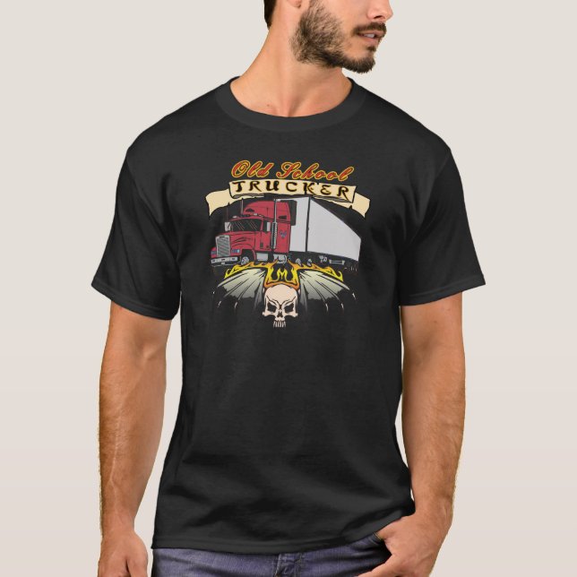 Old schoollastbilsförare t-shirt (Framsida)