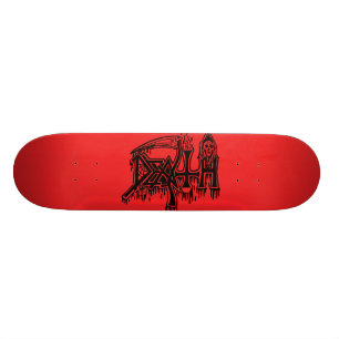 Old schoollogotyp som är röd på svart däck skateboard bräda 21,5 cm