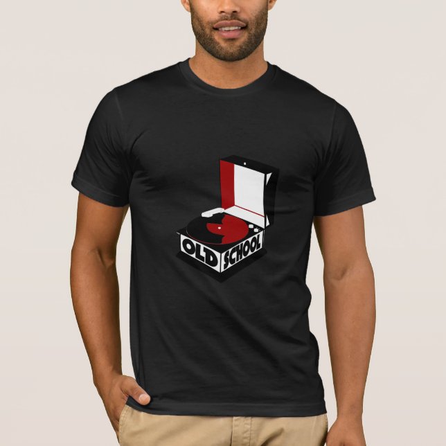 Old schoolskivspelareT-tröja T-shirt (Framsida)