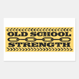 Old schoolstyrka rektangulärt klistermärke