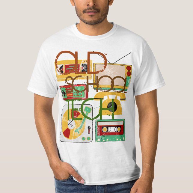 Old schoolTech färgar 80-talT-tröja Tee Shirt (Framsida)