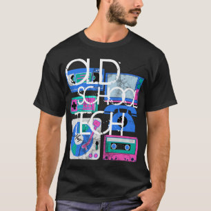 Old schoolTech, svart 80-talT-tröja Tee Shirt