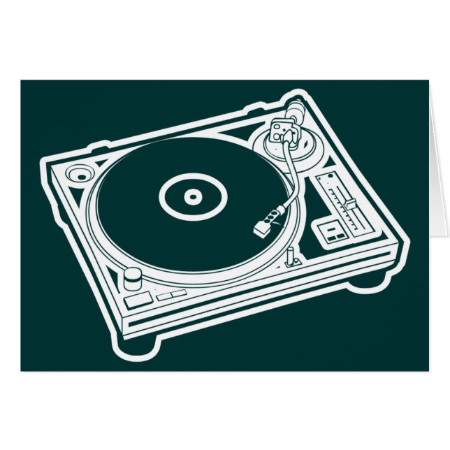 Old schoolTurntable Hälsningskort (Framsidan Horizontal)