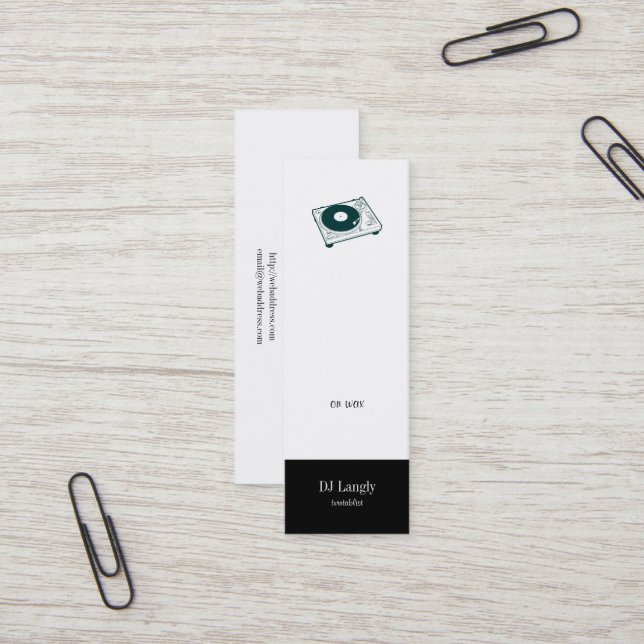 Old schoolTurntable Mini Visitkort (Fram/Back In Situ)