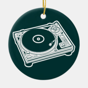 Old schoolvax/Turntable Julgransprydnad Keramik