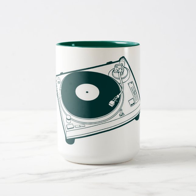 Old schoolvax/Turntable Två-Tonad Mugg (Center)