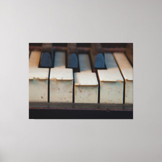 Old Schultz Ivory Chipping Piano Nycklar Canvastryck