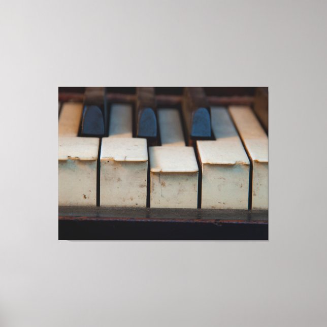 Old Schultz Ivory Chipping Piano Nycklar Canvastryck (Framsida)