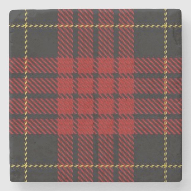 Old Scots Tavern Klan MacQueen Tartan Underlägg Sten (Framsidan)