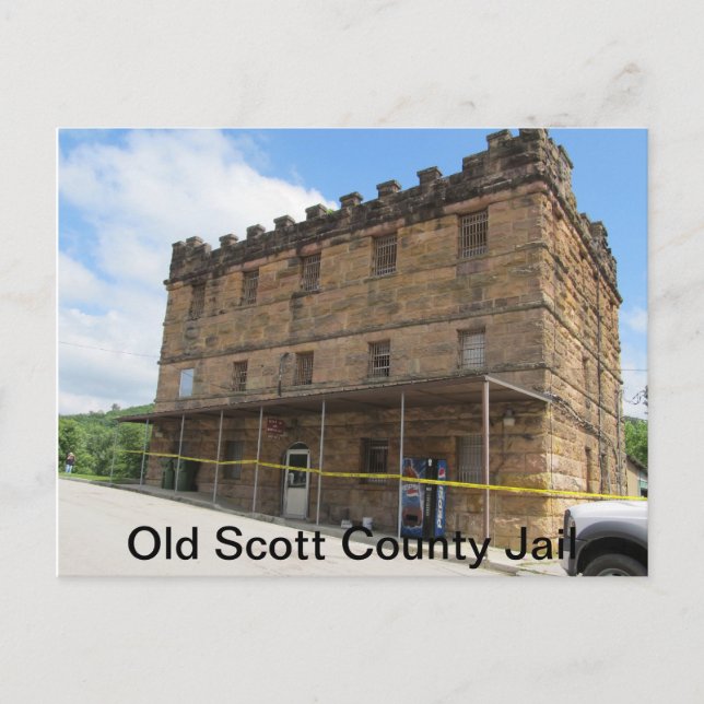 Old Scott County Jail i Huntsville, TN Vykort (Framsida)