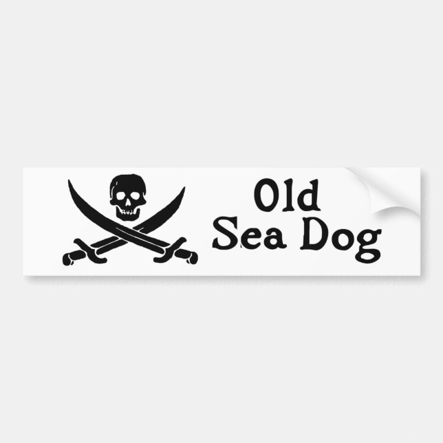 Old Sea Hund Bumper Sticker Bildekal (Framsidan)