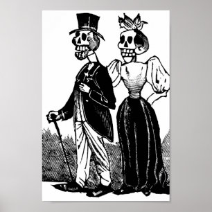 Old Skeleton Couple circa tidigt 1900, Mexiko Poster
