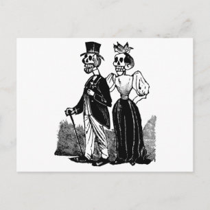 Old Skeleton Couple circa tidigt 1900, Mexiko Vykort