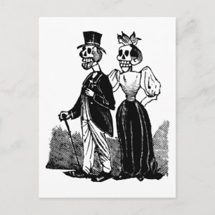 Old Skeleton Couple circa tidigt 1900, Mexiko Vykort