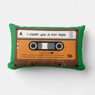 Old Skool Brown och Grönt Cassette Mix Tape Lumbarkudde