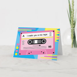 Old Skool Rosa Kassettband Mix Tape Hälsningar Kort