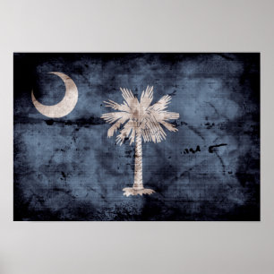 Old South Carolina Flagga Poster