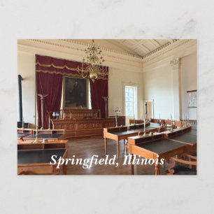 Old State Huvudstad in Springfield, IL Helg Vykort