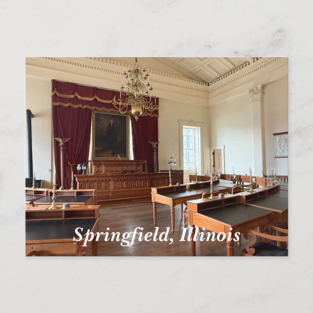Old State Huvudstad in Springfield, IL Helg Vykort (Framsida)