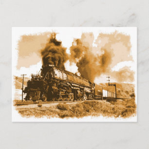 Old Steam Tåg Vykort