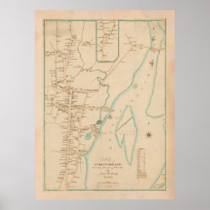 Old Stratford CT Karta (1824) Poster