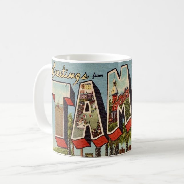 Old Tampa Florida Greeting Mug Kaffemugg (Framsida vänster)