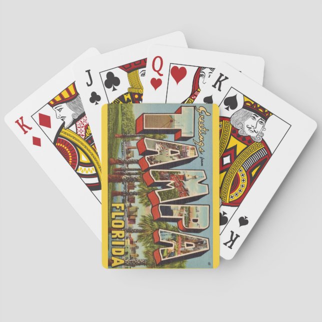 Old Tampa Florida Greeting Playing Cards Casinokort (Baksidan)