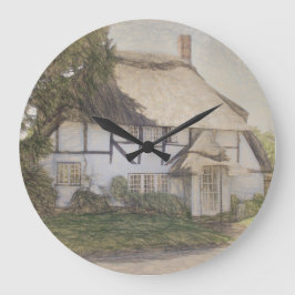 Old Thatched Cottage Stor Klocka