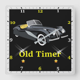 Old Timer Jaguar Wall Clock Fyrkantig Klocka