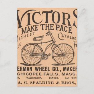 Old Timey Pennyfarthing Victoriancykel Vykort