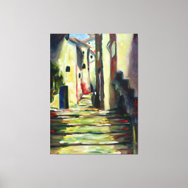 Old Town Alley: Impressionist  Painting wall Art  Canvastryck