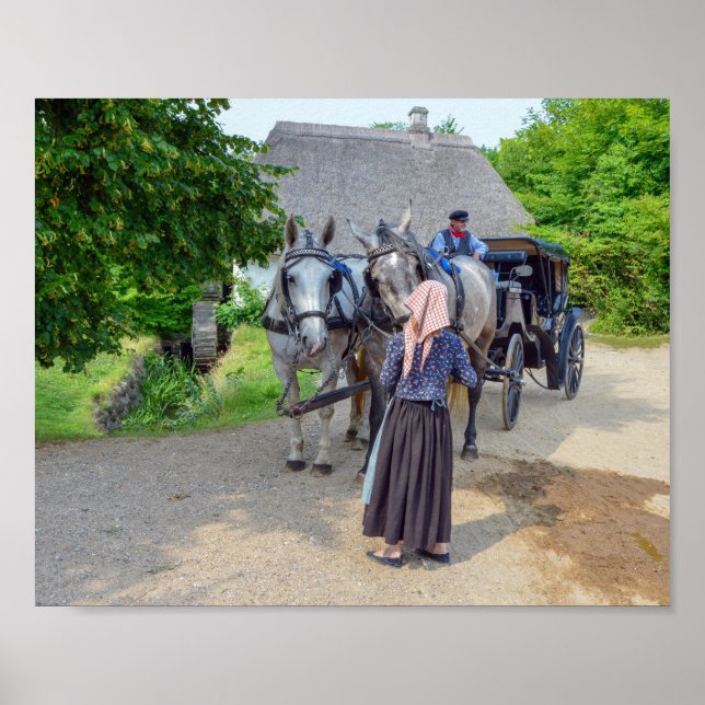 Old Town Carriage Driver in Aarhus, Danmark Poster (Framsidan)