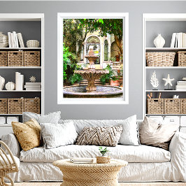 Old Town Hacienda Mexiko Antique Poster