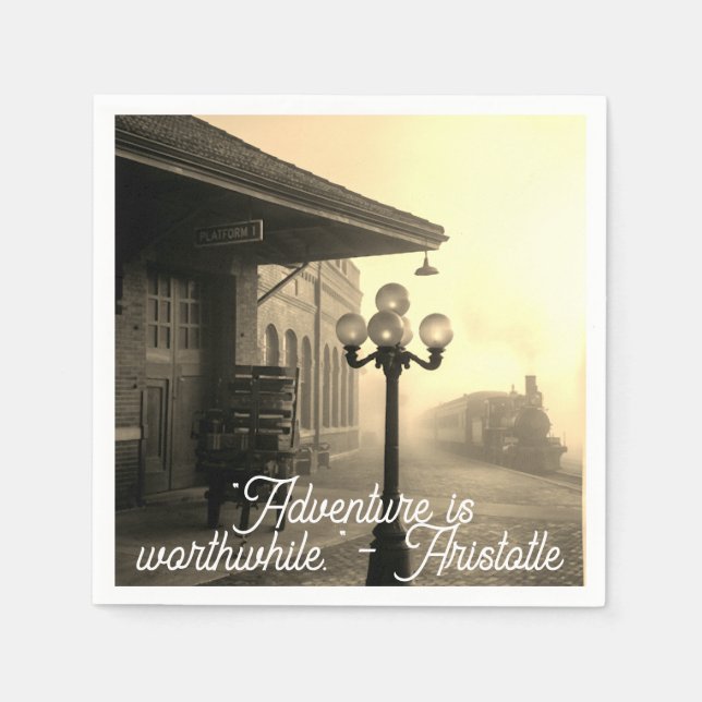 Old Train Station Adventure Paper Napkins Pappersservett (Framsidan)
