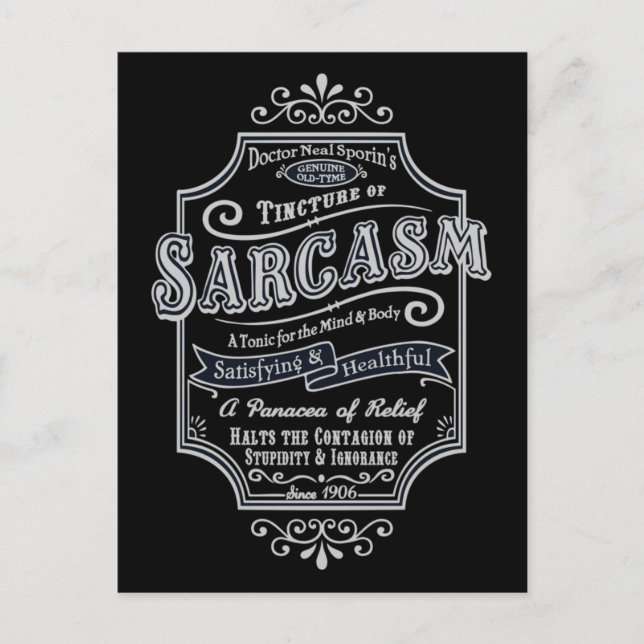 Old Tyme Sarcasm Vykort (Framsida)