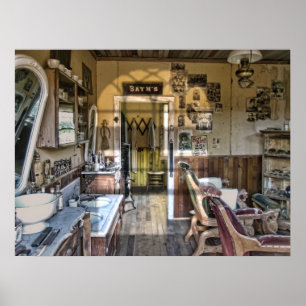 OLD-VÄSTER VICTORIAN BARBER SHOP POSTER