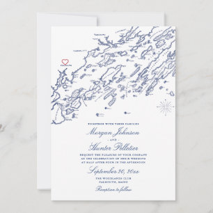 OLD VERSION Falmouth Maine bröllopsinbjudan